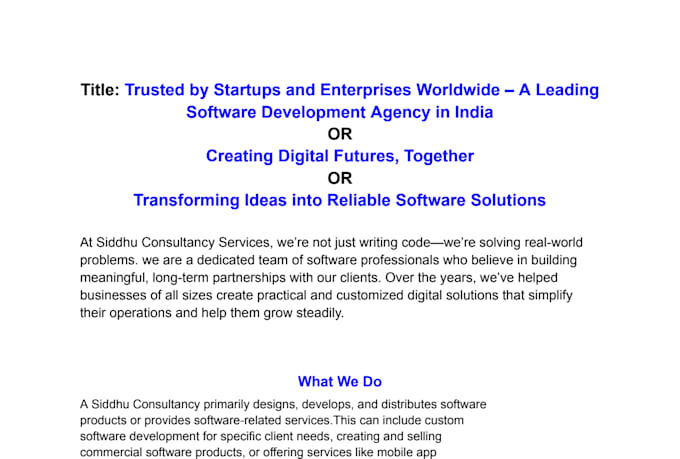 do website copywriting and SEO optimized website content